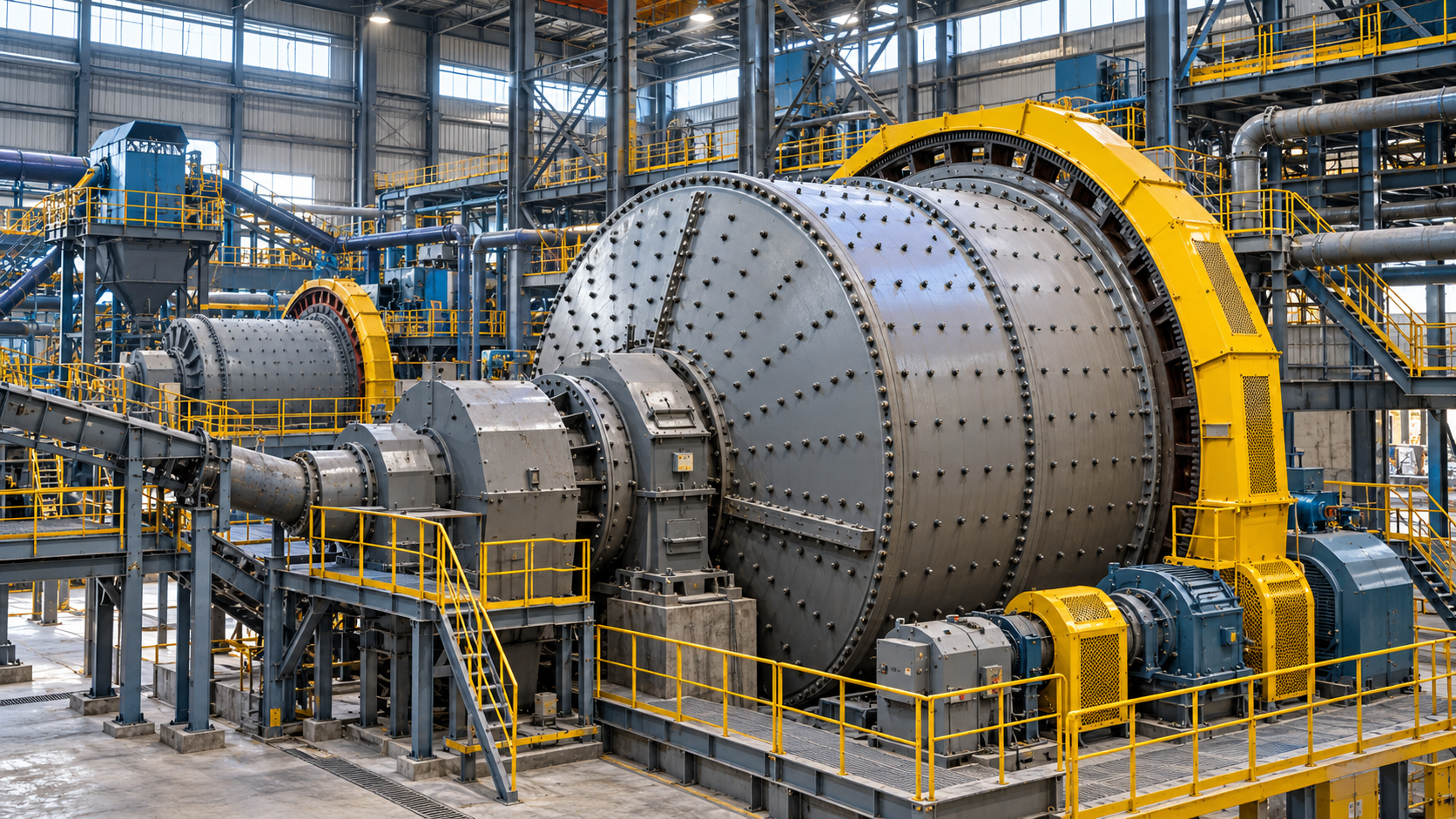 Industrial iron-ore ball mill and mineral-processing equipment
